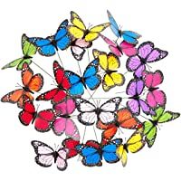 Relaxdays- 6-5 x 1-12 x 7 cm Mariposas Decorativas- 36 Unidades- PVC-Metal